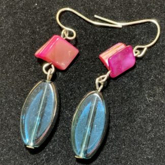 Blue and Pink Earring